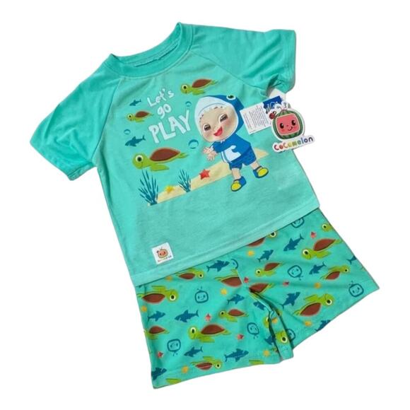 Baby Shark toddlers Size 5 T pajamas set 2 pcs Cocomelon sleepwear green New - Picture 2 of 7